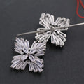 New Design 20mm 3D Glass Plating Nickel-Free Rhinestone Clear White Hollow Sewing Shank Zircon Button for Garment