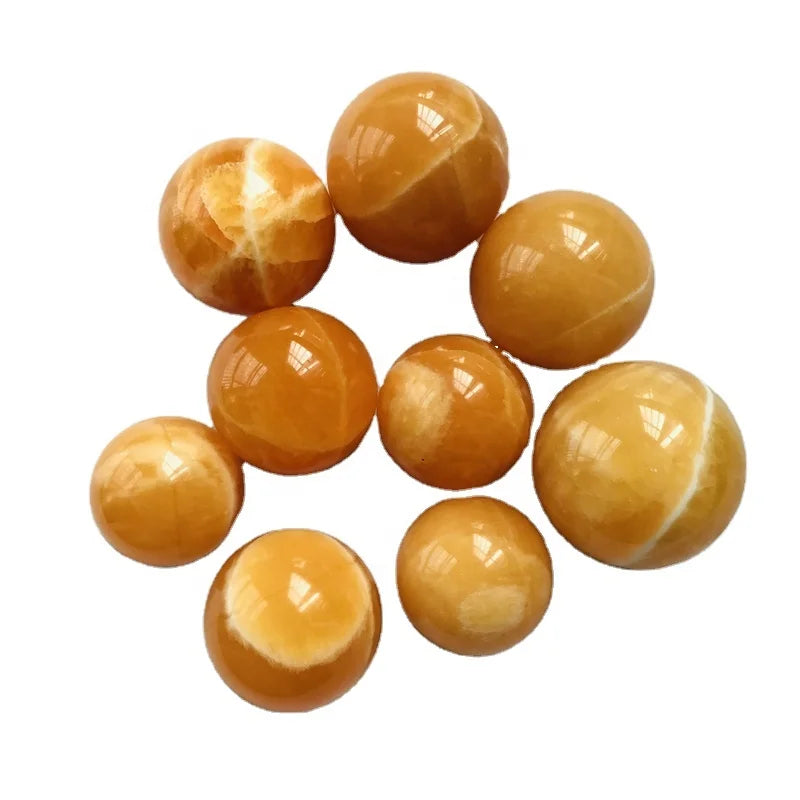 Wholesale Crystal Balls Natural Yellow Calcite Sphere Striped Calcite Spheres