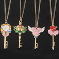 Cosplay Magic Wand Heart Wing Choker Jewelry Anime Girl Cute Key Pendant Sailor Moon Necklace