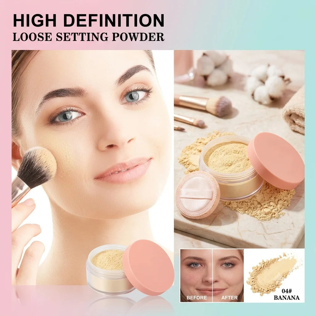 New Arrival14 Colors Pink Packing Waterproof Long Lasting Loose Powder Custom Private Label Makeup Setting Loose Powder