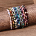 4mm Gemstone Beaded Bracelet Meditation Spiritual Protection January Birthstone Gift Reiki Healing Crystal Dainty Stone Bracelet