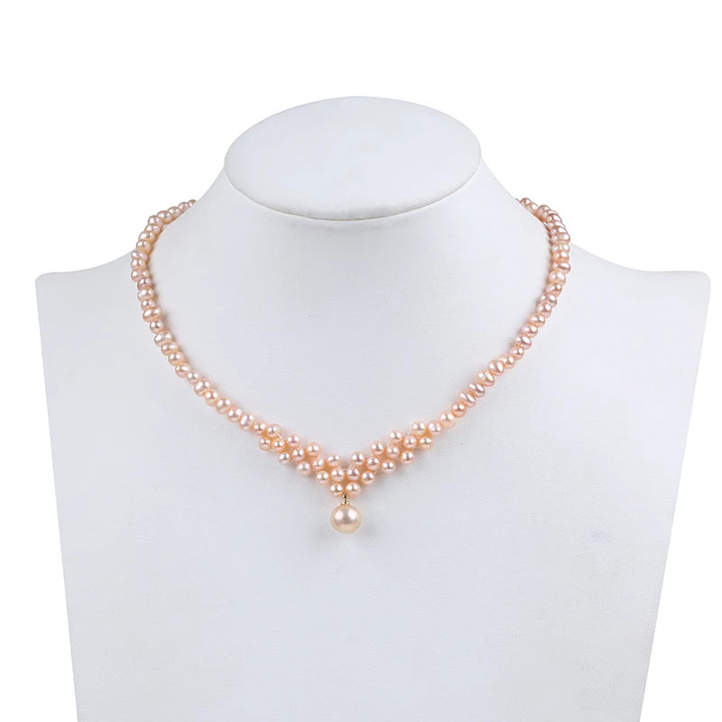 Zhuji Pearl Sample Design Potato Shape Natural Freshwater Real Pearl Necklace for Sale