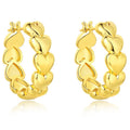 Fashionable and Versatile Brass Electroplated 18k Gold Heart Hoop Earrings for Women Gift Jewelry Customization