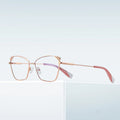 Fashion Metal Eyeglasses Frame for Women Anti-Blue Light Prescription Optical Frame