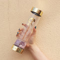 550ml Sport Healing Crystal Water Bottles Large Crystal Elixir Infused Water Bottle with Changeable Crystals