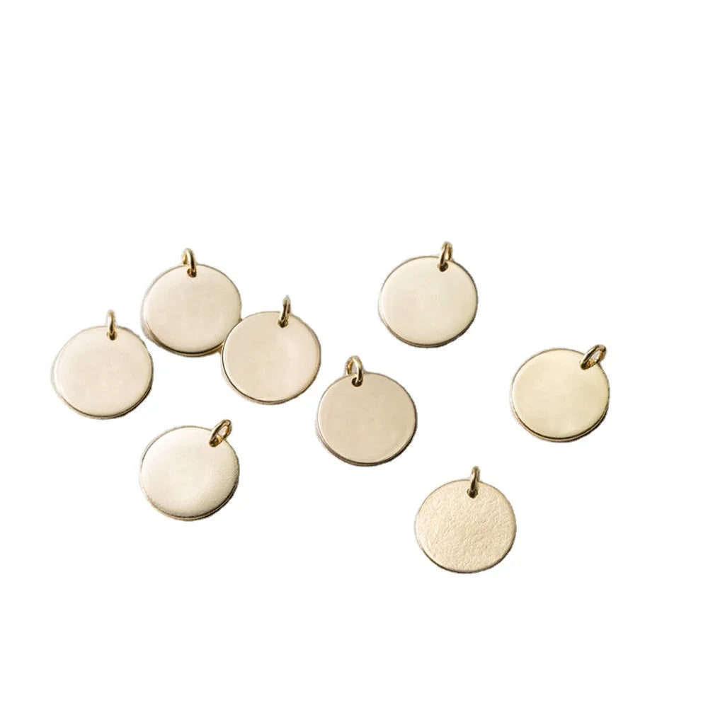 EManco Hot Sale 9MM Blank Disc Pendant Wholesale Stainless Steel Round Charm Pendant for Necklace Custom Brand Logo Tags