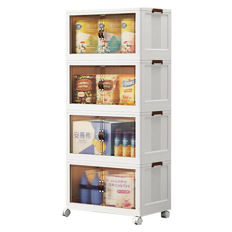 Oversized Double Door Household Storage Cabinet Foldable Toy Locker for Clothes Organizing Free Installation Plastic-Free
