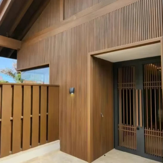 External Wood-plastic Wall Cladding Outdoor Wood-plastic Composite Waterproof Trough Wood-plastic Wall Panel