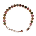 Charming Rose Gold Plated Silver 925 Jewelry Natural Tourmaline Heart Bracelet for Women Birthday Gift