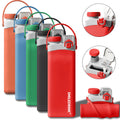 Collapsible Silicone Water Bottle with Straw 20 oz Leak-proof Travel Outdoor Portable Water Bottle