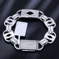 New Arrival Hip Hop Jewelry 15mm 925 Sterling Silver VVS Moissanite Diamond Iced Out Men's Chain Link Bracelet