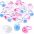Hot Sale Disposable Plastic Pink Blossom Heart Shape Lash Glue Rings Eyelash Tray for Eyelash Extensions