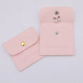 PUPPYSEW 8*8cm Pink  Microfiber Jewelry Bags Personalized Velvet Jewelry Packaging Pouch Jewelry Pouch Bag With Logo