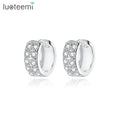 LUOTEEMI Wholesale Women Gift Jewelry Tiny Cubic Zirconia Paved Hip Hop Hoop Cuff Earrings