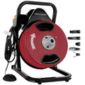 Commercial SEWER SNAKE Drain Auger Cleaner 50 ft Long 1/2" 4 Cutter Foot Switch
