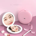 Zonyin Portable Folding Mini LED Light Makeup Mirror Magnifying Rechargeable Double Small Pocket Compact Travel Mirror for Girls