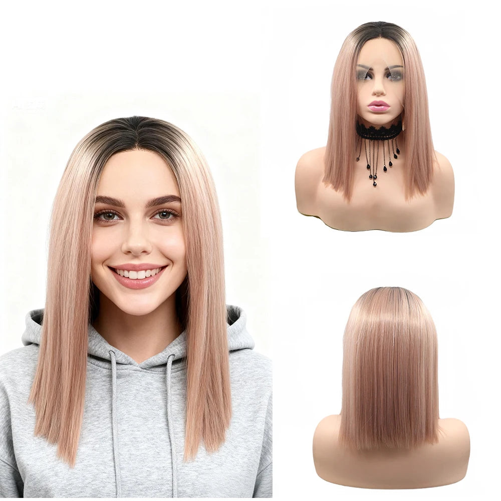 Long Charming Synthetic Lace Front Wig Straight Braids Hair Extensions for Black Women Wholesale