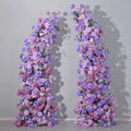 Customized Artificial Faux Rose Peony Hydrangea Wedding Entrance Horn Arch Purple  Flowers for Wedding
