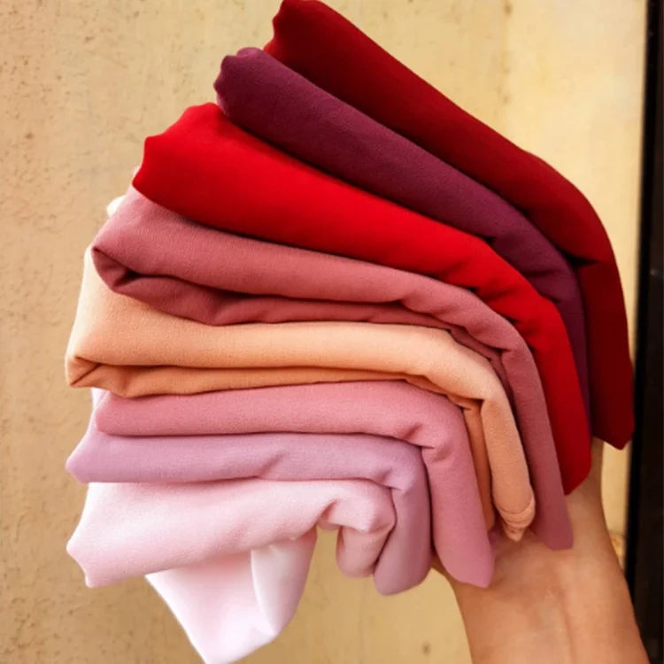 Hijab Suppliers Long Wrap Shawls Solid Color Girl Plain Malaysia Muslim Scarf Women Chiffon Hijab
