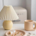 Colorful Pleated Table Lamp in 16 Variations Small Size Bedside Table Lamp Pleated Ceramic Table Desk Lamp