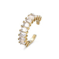 Milskye Korean Style 925 Sterling Silver Elegant Shiny Zircon Gold Plating Ear Cuff Earring