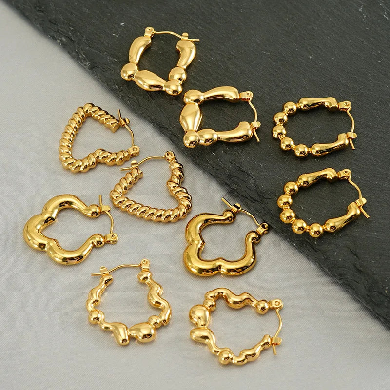 Custom Stainless Steel Fashion Hoop Earrings by Manufacturer Waterproof Jewellery