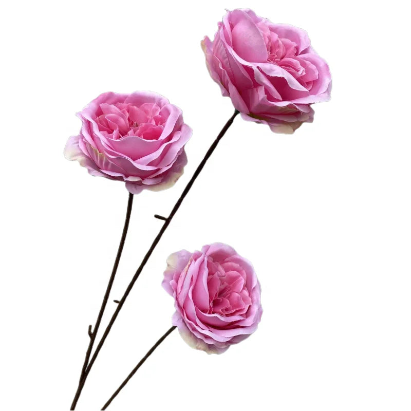 Best Selling Wholesale 3 Heads Silk Roses Artificial Flowers Rose for Wedding Flower Arrangement
