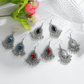Classic Ethnic Water Drop Bead Pendant Earring Vintage Gypsy Style Indian Retro Crystal Vintage Tassel Earrings Bride Wedding J