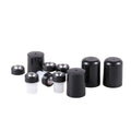 Wholesale 16mm / 18mm Two-Colors Stainless Steel Roller Balls With Black Cover Caps for Glass Essential Oil Roll on Bottle