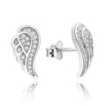 925 Sterling Silver New Products AAA Cubic Zirconia & Diamond Rhodium Gold Plated Long Angel Wing Feather Earrings