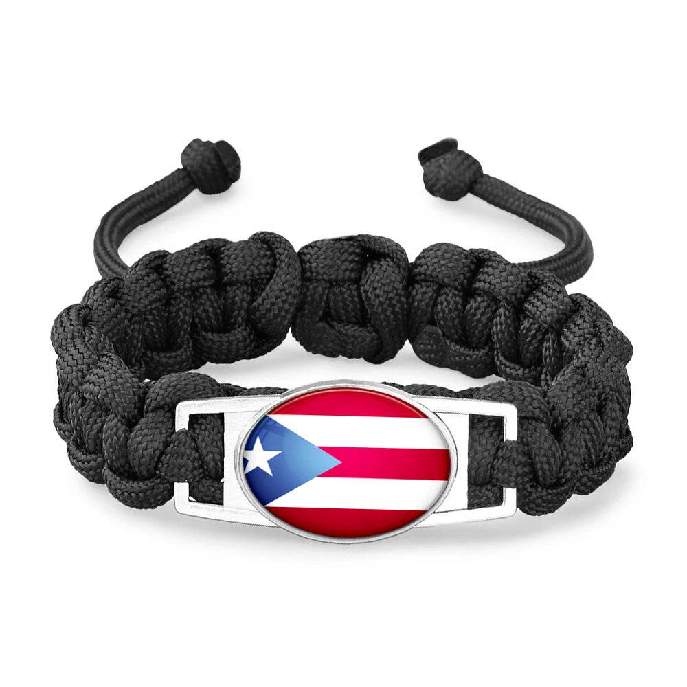 Manufacturer 287 Countries Flag Design Paracord Bracelet Handmade Woven Armband Wristband Parachute Cord Survival Bracelet