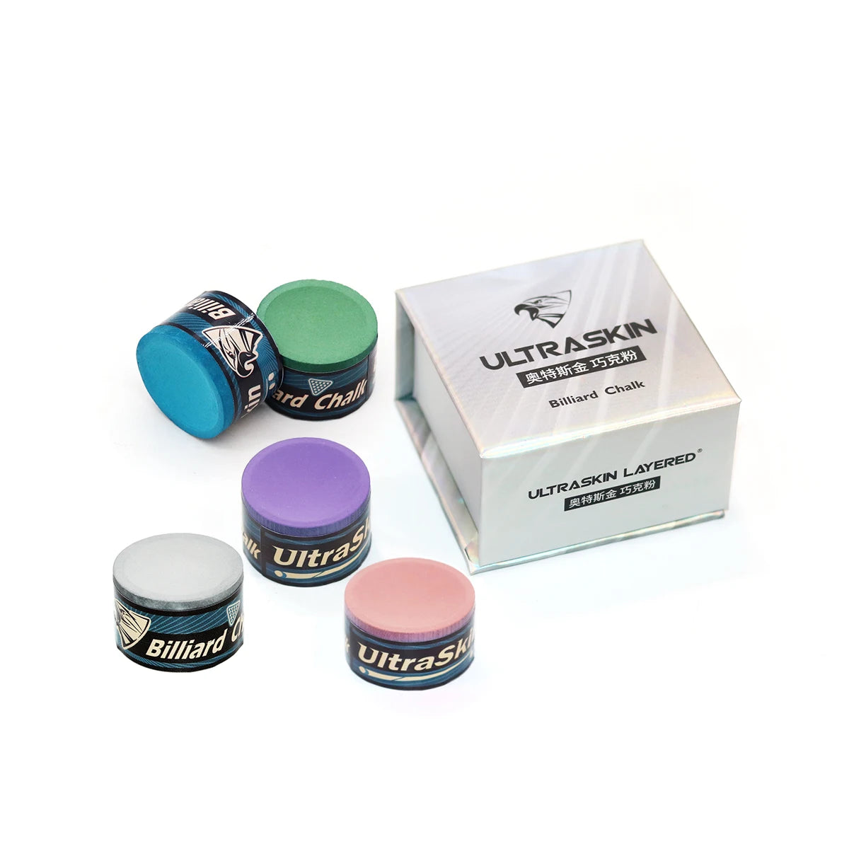 Premium Quality Hot Selling Billiard Cue Round Chalk Snooker & Pool Table Accessory Chalks Blue Green Grey  Pink Purple Colors