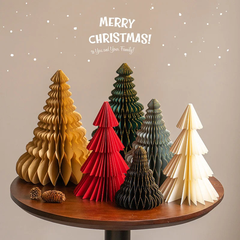 Nicro Wholesale Standing 2pcs Biodegradable Supplies Giant Tree Shape Party Wall Decoration Set Xmas Christmas Paper Honeycomb