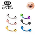 Gaby New Arrive  Titanium Eyebrow Ring Ball Design rainbow Color 16G Eyebrow Rings Body Piercing Jewelry