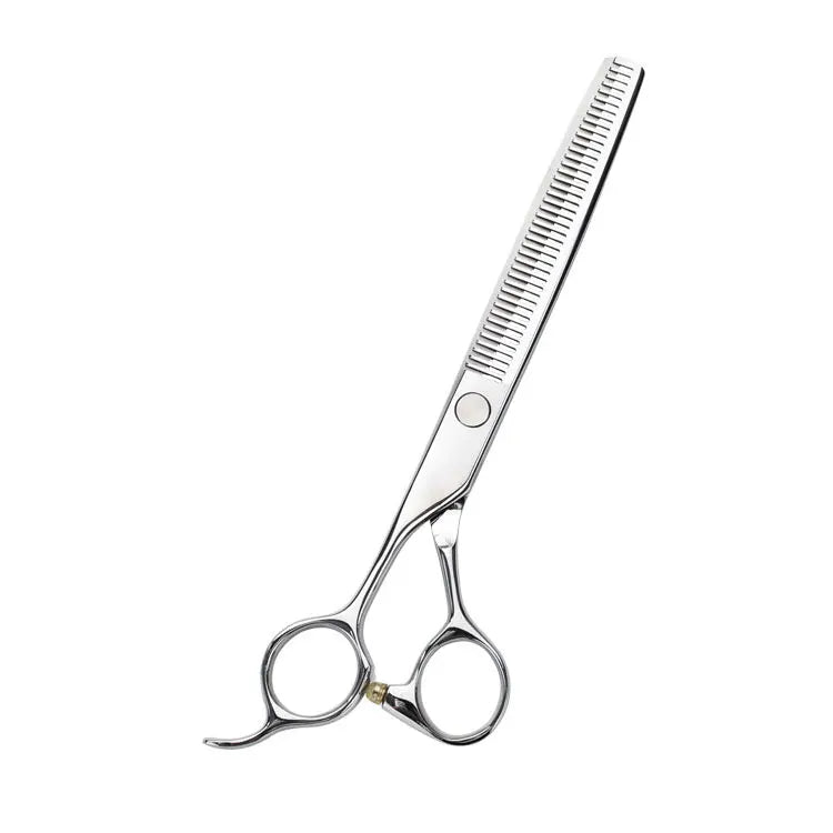 7 Inch Left Handed Professional Japanese 440C Beauty Hair Thinning Scissors 59-60 HRC Blunt-Sharp Tip for Pet Dog Grooming