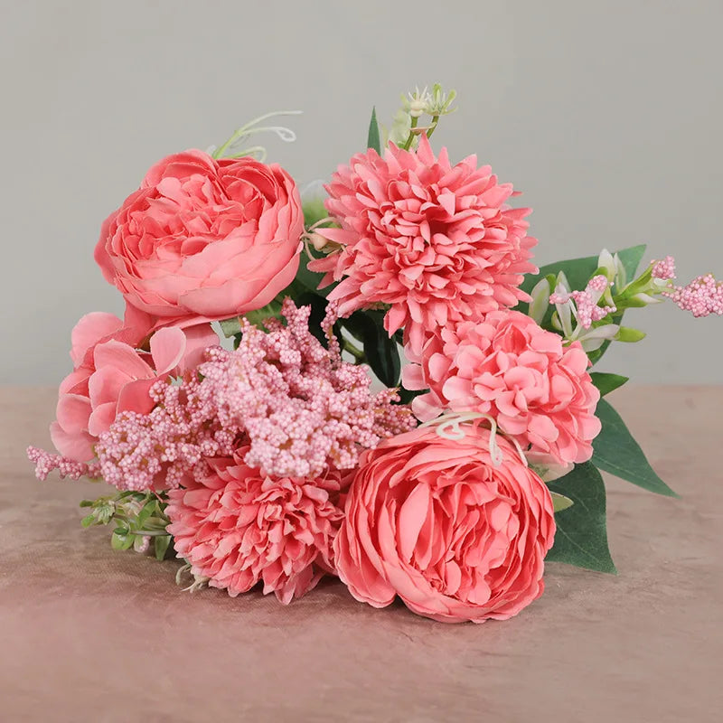 Wedding Flower Art Bride Holding Bouquet Simulation Flower 7 Phyllis Rose Household Restaurant Decoration Artificial Flowers