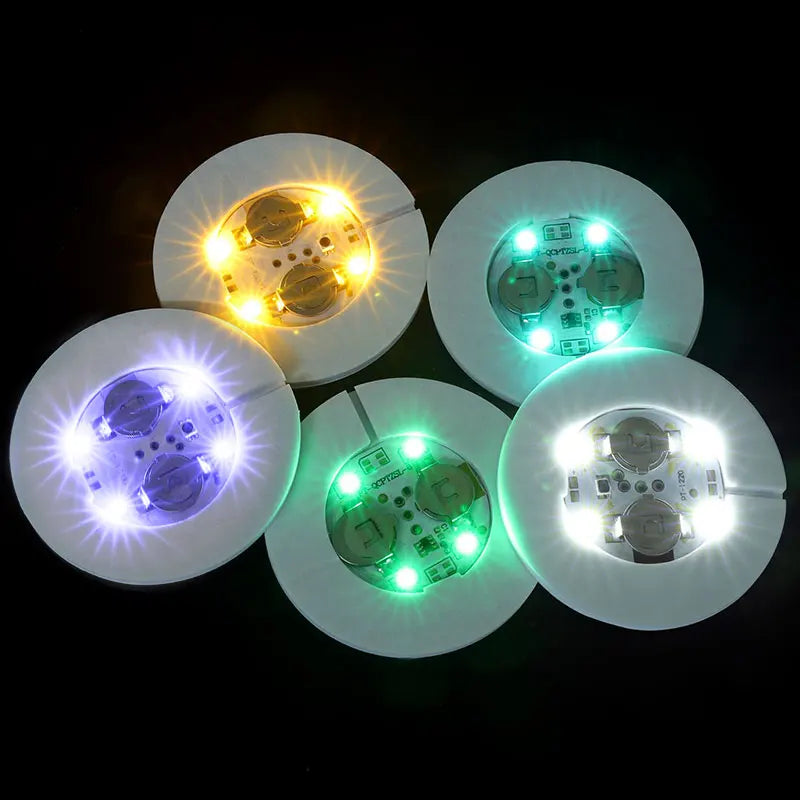 LED Coasters & Cup Holder Lights Glowing Colorful Drink Glass with Bottle Sticker Flashing LED for New Year Celebration
