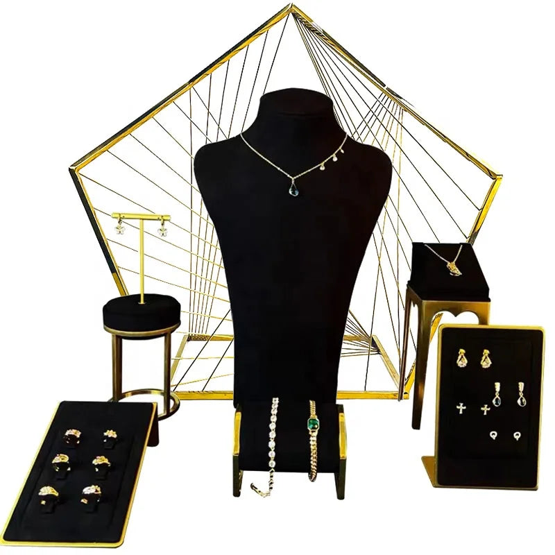 2022 Free Sample Jewelry Props Black Necklace Display Stand Creative Necklace Display Board Slot Chain Shelf Counter Pendant