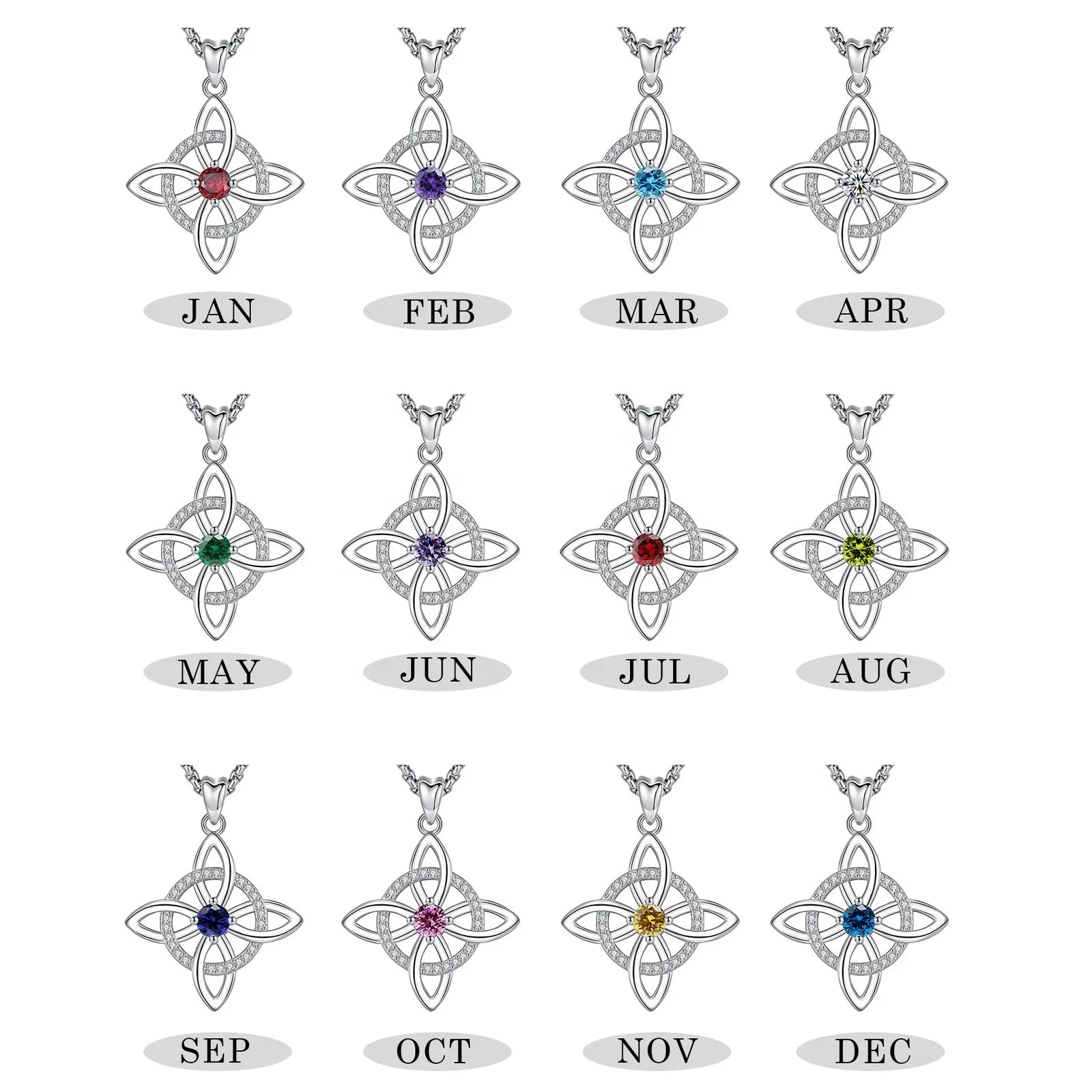 S925 Classical Celtic Knot Necklace Trendy Rhodium Plated Sterling Silver Jewelry for Women Men for Engagement Wedding Party