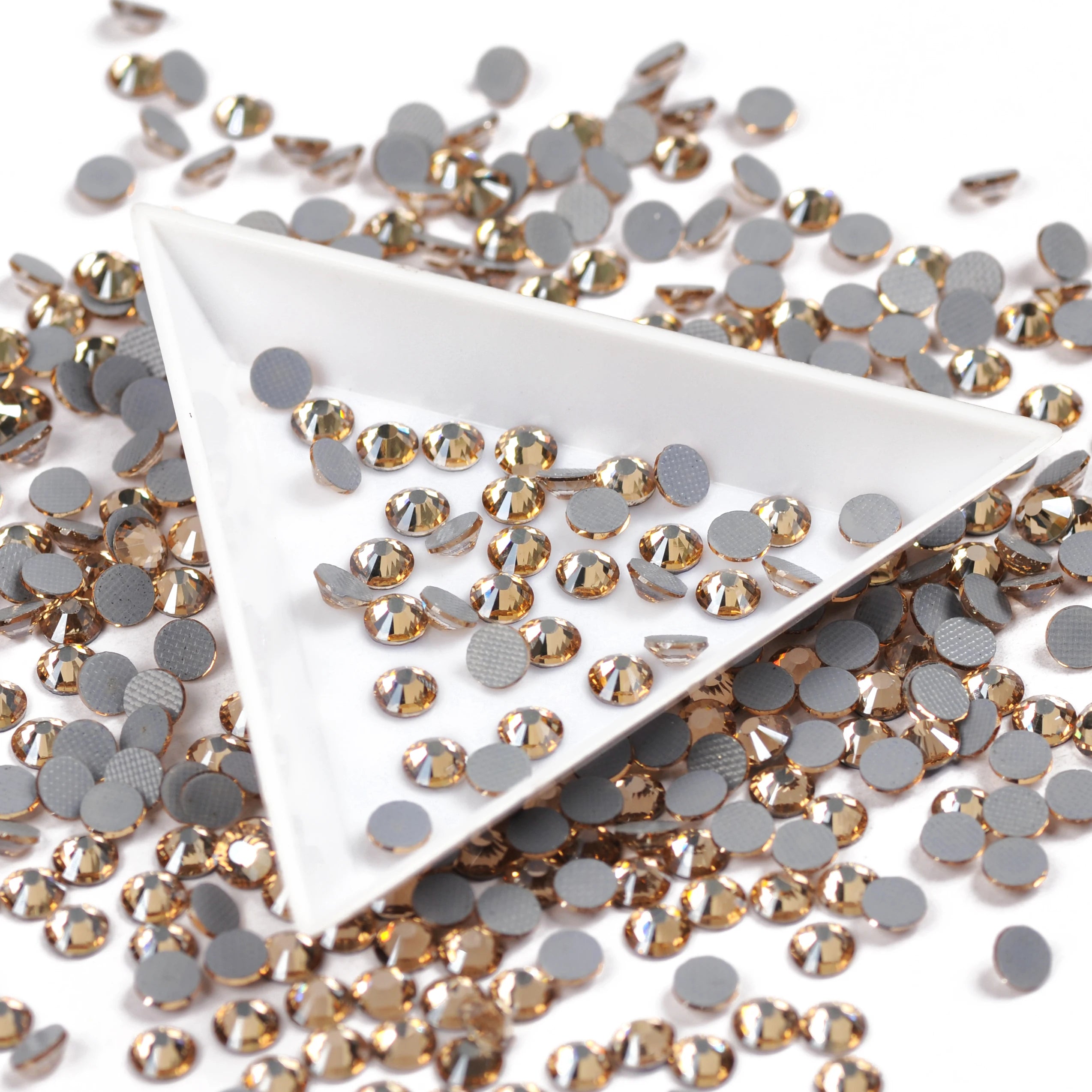 YANRUO Golden Shadow Mix Sizes Hotfix Rhinestones Crystal Strass Flatback Iron on Rhinestones for Bag