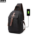 ZUOLUNDUO Solid Color Waterproof Custom Single Shoulder Laptop Messenger Bagmen Chest Bag Waterproof with USB