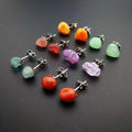 Jachon Natural Stone Agate Geometric Amethyst Gravel Earrings Nail Simple Women 316 Stainless Steel Earrings Pin