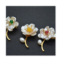 Natural Color Freshwater Pearl Petal Shaped Baroque Pearl Handmade Flower Brooch