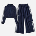 E221301 Custom Hoodie and Sweatpants 2 Piece Set Fashion Gym Unisex Zipper up Sweatsuit Jogger Set Running Tracksuit for Women