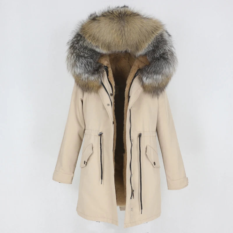 OFTBUY 2023 New Waterproof Long Parka Winter Jacket Women Coat Real Natural Fox Raccoon Fur Hood Outerwear Detachable Streetwear