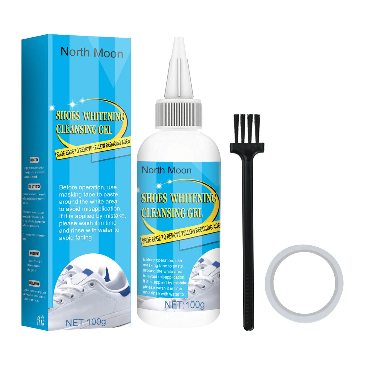 Best Quality North Moon Shoes Whitening Cleansing Gel Shoe Edges Removing Yellow Brightening Cleaner Set