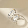 Fashion Couple Jewelry Chain Ring With Letter Decor Adjustable Open Ring For Men Women Sun Moon Lover Ring Valentine's Day Gift