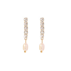 SC Hot Selling Delicate Stainless Steel Earrings Shiny Diamond Earrings Elegant Pearl Earrings for Women Teen Girls