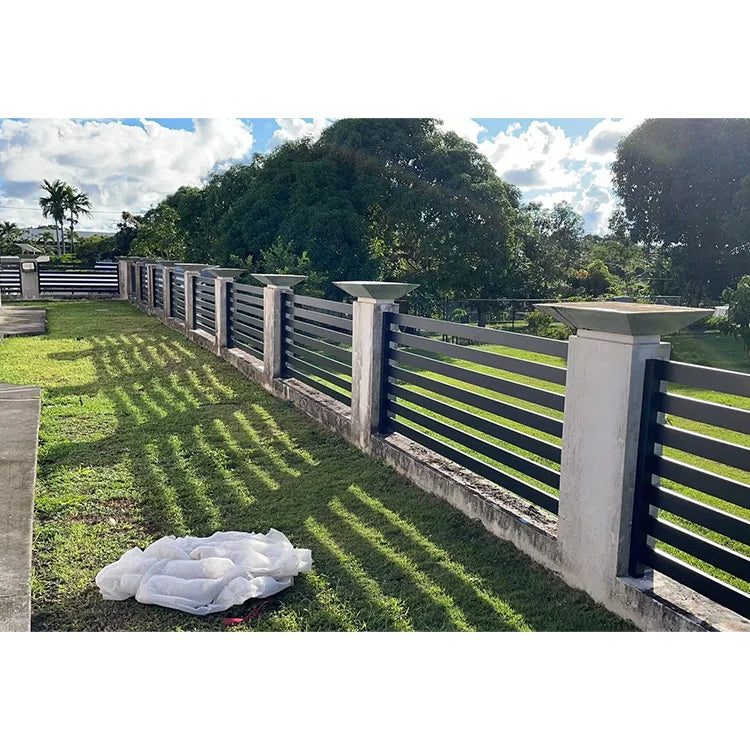JHR Composite Garden Decorative Fence Panels Style Aluminum Modern Simple Metal Powder Coating Aluminum Profiles Customized Size