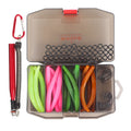 WEIHE 81pcs/82pcs Fishing Combo Soft Lure Hook Rubber Ring Set Without or With Aluminum Wacky Rig Tool Lanyard Fishing Lure Kit
